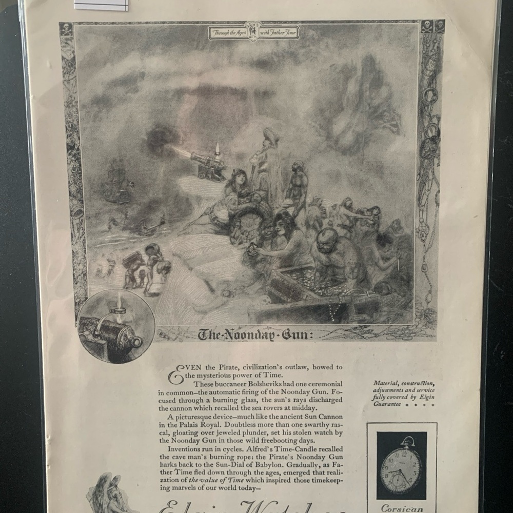 Vintage 1920 Elgin Watches Corsican Ad Advertisement